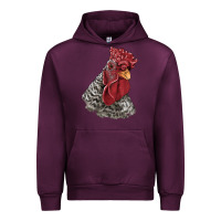 Mauve Wine dominique rooster head Urban Hoodie - LillyAllenDesigns