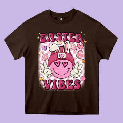 Easter Vibes Heavy Core Tee Designed By Maliassmallbusiness
