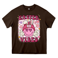 Chocolate Brown Easter vibes Heavy Core Tee - MaliasSmallBusiness