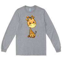 Heather Grey giraffe Long Sleeve Tee - texasbilliewilder