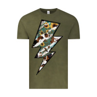 Vintage Olive Lightning Bolt Vintage Tee - JahusDesignShop