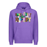 Purple Easter Day Don't worry be hoppy Premium Hoodie - OliviaCreatesArt