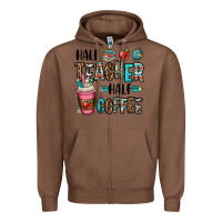 Chestnut half teacher half coffee Zipper Hoodie - OliviaCreatesArt
