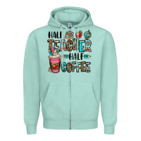 Seafoam half teacher half coffee Zipper Hoodie - OliviaCreatesArt