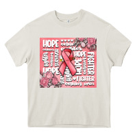 Cream cancer words Heavy Core Tee - MaliasSmallBusiness