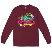 Burgundy Nurse off duty Long Sleeve Tee - NancyCooperArtShop