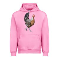 Fuchsia Pink American Game Chicken Urban Hoodie - LillyAllenDesigns