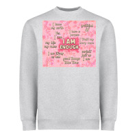 Heather Grey i am enough with glitter Heavyweight Sweatshirt - TumblerDesignByShophia