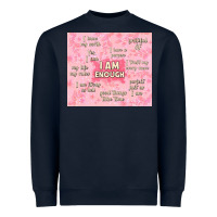Navy i am enough with glitter Heavyweight Sweatshirt - TumblerDesignByShophia