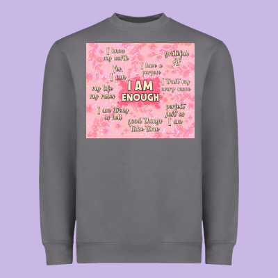 I Am Enough With Glitter Heavyweight Sweatshirt Designed By Tumblerdesignbyshophia
