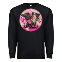 Black Pink Merry Christmas Pig Premium Sweatshirt - FaDigitalArtStudio