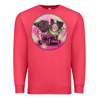 Cardinal Pink Merry Christmas Pig Premium Sweatshirt - FaDigitalArtStudio