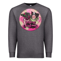 Charcoal Heather Pink Merry Christmas Pig Premium Sweatshirt - FaDigitalArtStudio