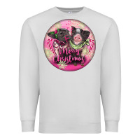 Dove Grey Pink Merry Christmas Pig Premium Sweatshirt - FaDigitalArtStudio