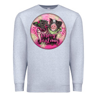 Heather Grey Pink Merry Christmas Pig Premium Sweatshirt - FaDigitalArtStudio