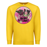 Lemon Pink Merry Christmas Pig Premium Sweatshirt - FaDigitalArtStudio