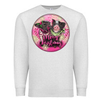 Oatmeal Heather Pink Merry Christmas Pig Premium Sweatshirt - FaDigitalArtStudio
