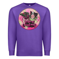 Purple Pink Merry Christmas Pig Premium Sweatshirt - FaDigitalArtStudio
