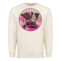 Sandshell Pink Merry Christmas Pig Premium Sweatshirt - FaDigitalArtStudio
