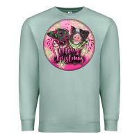 Seafoam Pink Merry Christmas Pig Premium Sweatshirt - FaDigitalArtStudio