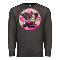 Smoke Pink Merry Christmas Pig Premium Sweatshirt - FaDigitalArtStudio