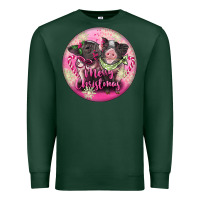 Sports Green Pink Merry Christmas Pig Premium Sweatshirt - FaDigitalArtStudio