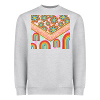 Heather Grey hippie rainbow and daisy Heavyweight Sweatshirt - TumblerDesignByShophia