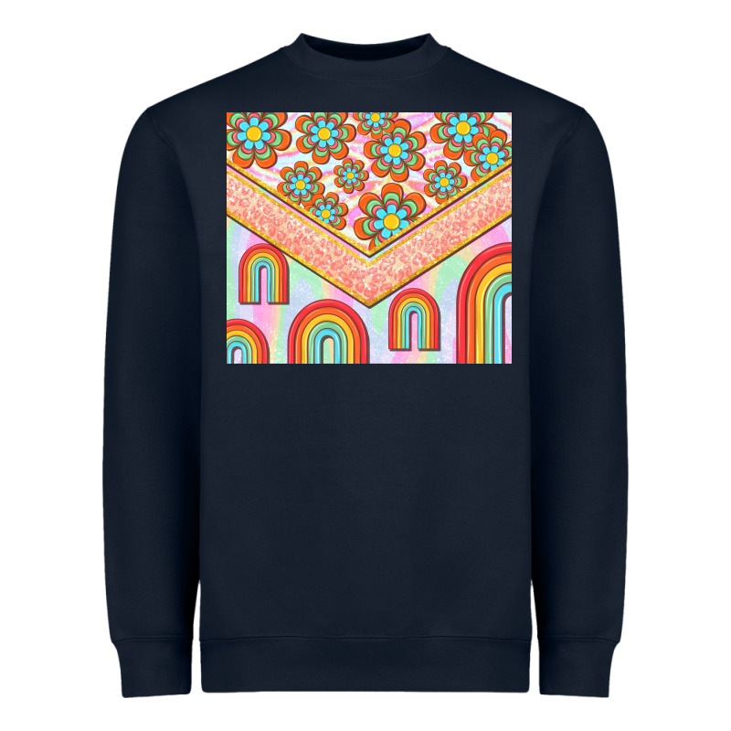 Hippie Rainbow And Daisy Heavyweight Sweatshirt by TumblerDesignByShophia | Teevron