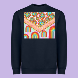 Hippie Rainbow And Daisy Heavyweight Sweatshirt Designed By Tumblerdesignbyshophia