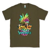 Army Green tie dye pineapple, summer Classic Tee - JahusDesignShop