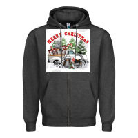 Charcoal Heather merry chrıstmas Zipper Hoodie - FaDigitalArtStudio