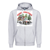 Heather Grey merry chrıstmas Zipper Hoodie - FaDigitalArtStudio