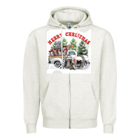 Oatmeal Heather merry chrıstmas Zipper Hoodie - FaDigitalArtStudio