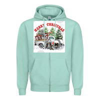 Seafoam merry chrıstmas Zipper Hoodie - FaDigitalArtStudio
