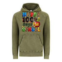 Vintage Olive happy 100 th days of school Vintage Hoodie - Artiststas