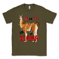 Army Green christmas llama Classic Tee - LillyAllenDesigns