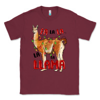Burgundy christmas llama Classic Tee - LillyAllenDesigns