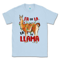 Dusty Blue christmas llama Classic Tee - LillyAllenDesigns