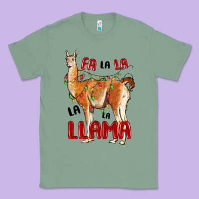 Christmas Llama Classic Tee Designed By Lillyallendesigns