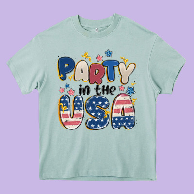 Party In The Usa Heavy Core Tee Designed By Maliassmallbusiness