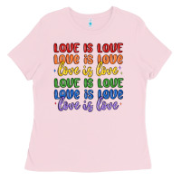 Bubblegum Pink love is love lgbtq Ladies Tee - MaliasSmallBusiness