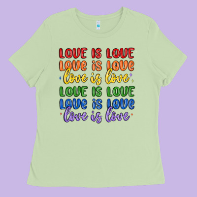 Love Is Love Lgbtq Ladies Tee Designed By Maliassmallbusiness