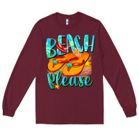 Burgundy Beach please Long Sleeve Tee - NancyCooperArtShop
