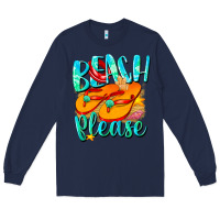 Navy Beach please Long Sleeve Tee - NancyCooperArtShop