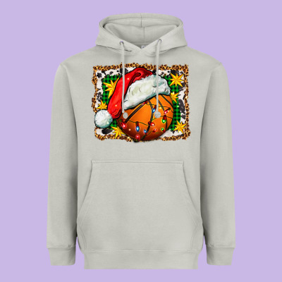 Basketball Christmas Heavyweight Hoodie Designed By Fadigitalartstudio