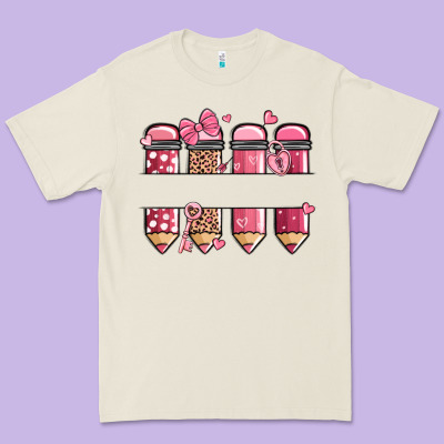 Custom Name Valentine's Day School Pencils Premium Tee Designed By Maliassmallbusiness