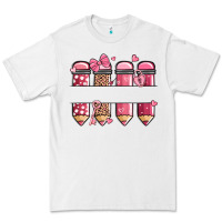 White custom name valentine's day school pencils Premium Tee - MaliasSmallBusiness