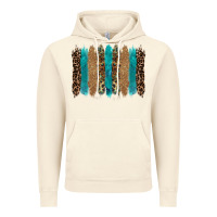Vintage Artic glitter turqoise leopard tooled leather background Vintage Hoodie - RanaPortraitStore