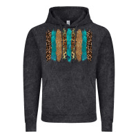Vintage Black glitter turqoise leopard tooled leather background Vintage Hoodie - RanaPortraitStore