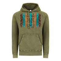 Vintage Olive glitter turqoise leopard tooled leather background Vintage Hoodie - RanaPortraitStore